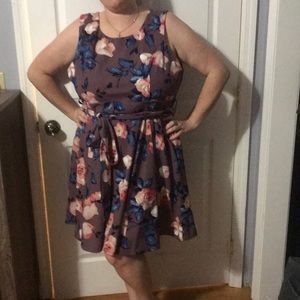 Purple Tie-Waist Dress